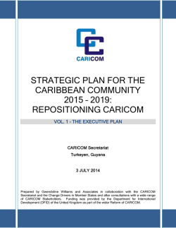 strategic plan for the caribbean community 2015 – 2019