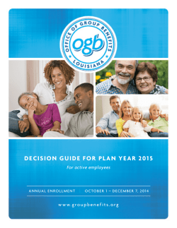DECISION GUIDE FOR PLAN YEAR 2015