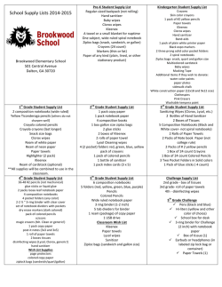 School Supply Lists 2014-‐2015