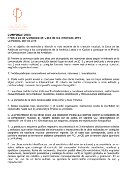 CONVOCATORIA DEL PREMIO DE COMPOSICI&Oacute;N 2015