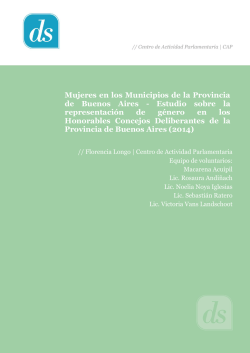 Mujeres en los Municipios de la Provincia de