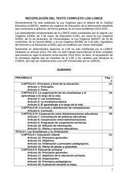 RECOPILACI&Oacute;N DEL TEXTO COMPLETO LOE-LOMCE