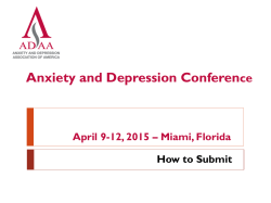 Anxiety and Depression Conference 2015