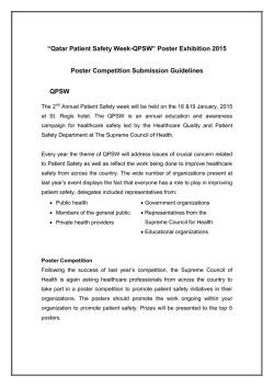 &ldquo;Qatar Patient Safety Week-QPSW&rdquo; Poster Exhibition 2015 Poster