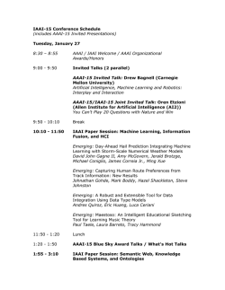 IAAI-15 Conference Schedule