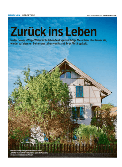 Zur&uuml;ckinsLeben - Migros Magazine