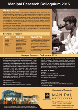 MES Poster A4_2015 - Manipal University
