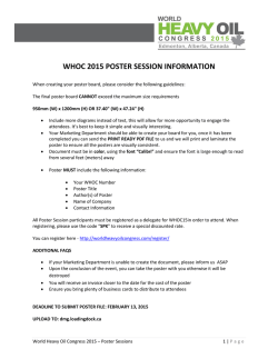 whoc 2015 poster session information