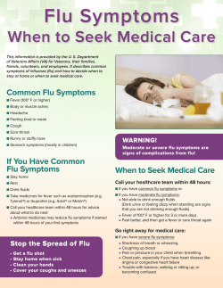 Flu FS 10, Flu Symptoms Poster, 2014-2015 U.S.
