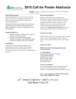 2015 Call for Poster Abstracts - American Academy of Ambulatory
