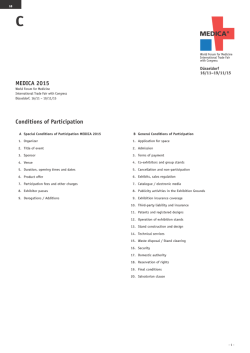 Conditions of Participation MEDICA 2015