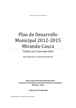 Plan de Desarrollo Municipal 2012-2015 Miranda