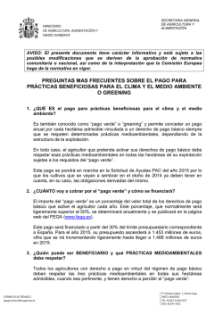 Preguntas frecuentes sobre pago verde nueva PAC