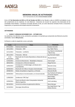 Memoria Anual de Actividades 2014
