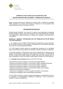 | 1 EXPOSICI&Oacute;N DE MOTIVOS - Universidad Cardenal Herrera, CEU