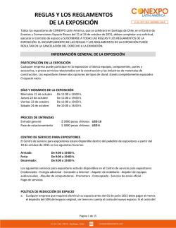 REGLAS Y LOS REGLAMENTOS DE LA EXPOSICI&Oacute;N