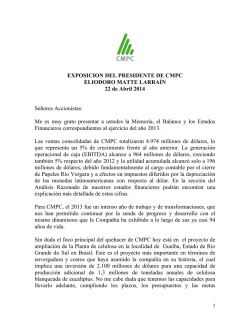Exposici&oacute;n del Presidente de CMPC &ndash; Junta