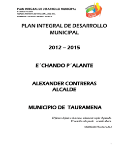 PLAN INTEGRAL DE DESARROLLO MUNICIPAL 2012 – 2015 E