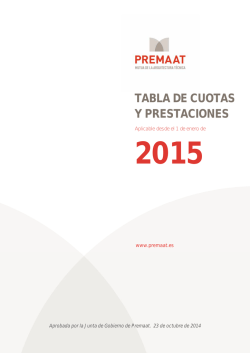 Tabla de Cuotas y Prestaciones 2015