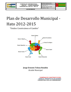 Plan de Desarrollo Municipal - Hato 2012-2015