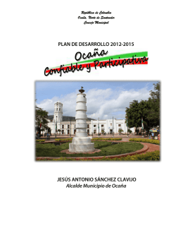 Plan de Desarrollo 2012 - 2015 "Ocaña Confiable y Participativa"