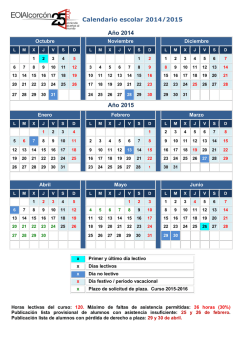 Calendario escolar 2014-2015