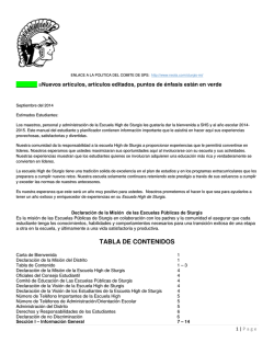 TABLA DE CONTENIDOS - Sturgis Public Schools