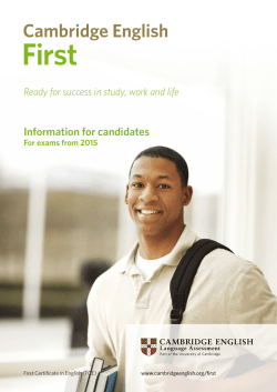 Information for Candidates 2015