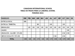 tabla de pagos laboral juvenil - Canadian International School