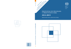 PROPUESTAS DE PROGRAMA Y PRESUPUESTO PARA2014-2015
