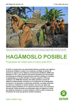 Hagamoslo Posible : Propuestas de Oxfam para el marco post-2015