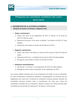 Calendario Académico 2014/15
