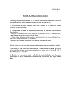 INFORME LLAMADO A CURSOS 1er semestre 2015