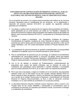 lineamientos de contrataci&oacute;n de personal eventual, para el apoyo
