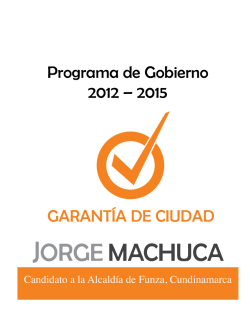 Programa de Gobierno 2012 – 2015