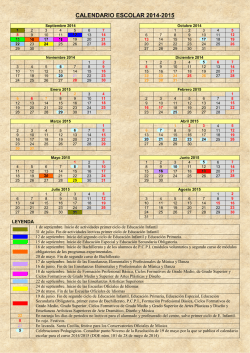 CALENDARIO ESCOLAR 2014-2015
