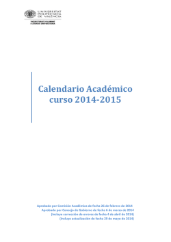Calendario Académico curso 2014-2015