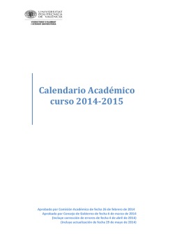 Calendario Acad&eacute;mico curso 2014-2015