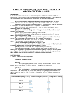 normas 2014 2015 - Futbol Sala Albatera