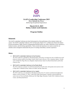 IAAPA Leadership Conference 2015 How Behind the Wow: March