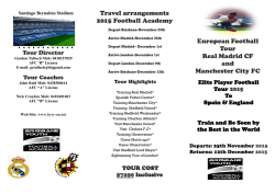 Travel arrangements 2015 Football Academy - bysc