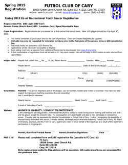 registration form - Futbol Club of Cary