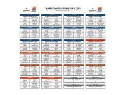 Calendario Campeonato Verano 2015