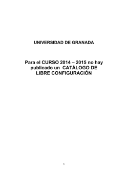 Para el CURSO 2014 – 2015 no hay publicado un CATÁLOGO DE