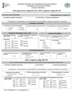 sifilis gestacional congenita f750-740 - Instituto Nacional de Salud
