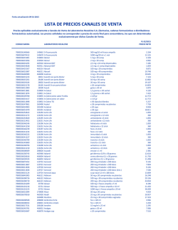 LISTA DE PRECIOS CANALES DE VENTA - Recalcine
