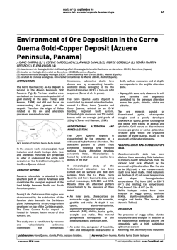 Environment of Ore Deposition in the Cerro Quema Gold-Copper