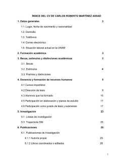 1 ÍNDICE DEL CV DE CARLOS ROBERTO MARTÍNEZ ASSAD 1