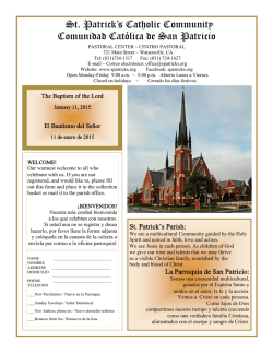 St. Patrick's Catholic Community Comunidad Cat&oacute;lica de San Patricio