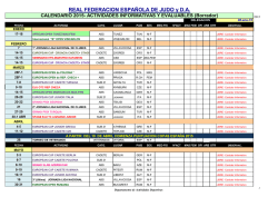 Calendario Oficial 2015 - Real Federación Española de Judo y